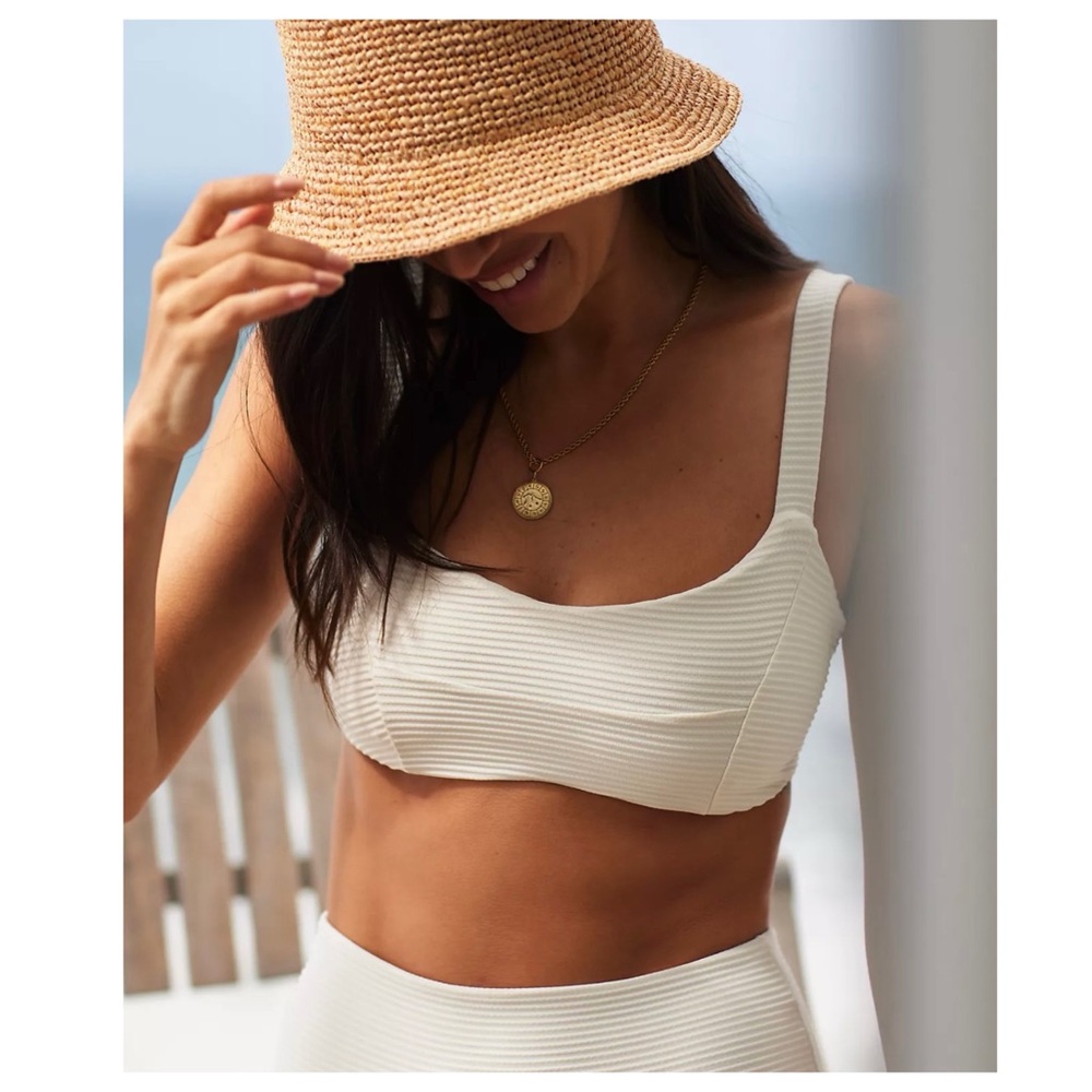 L*Space | NWT Eco Chic Ribbed Jess Bikini Top In Cream | S